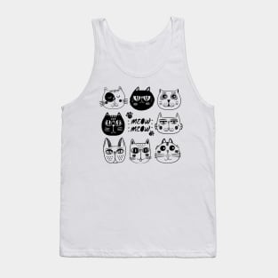 Funny Cat Heads Tank Top